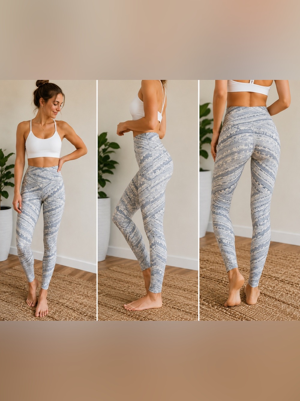 lululemon athletica Light Gray Blue Marbled High-Rise Leggings